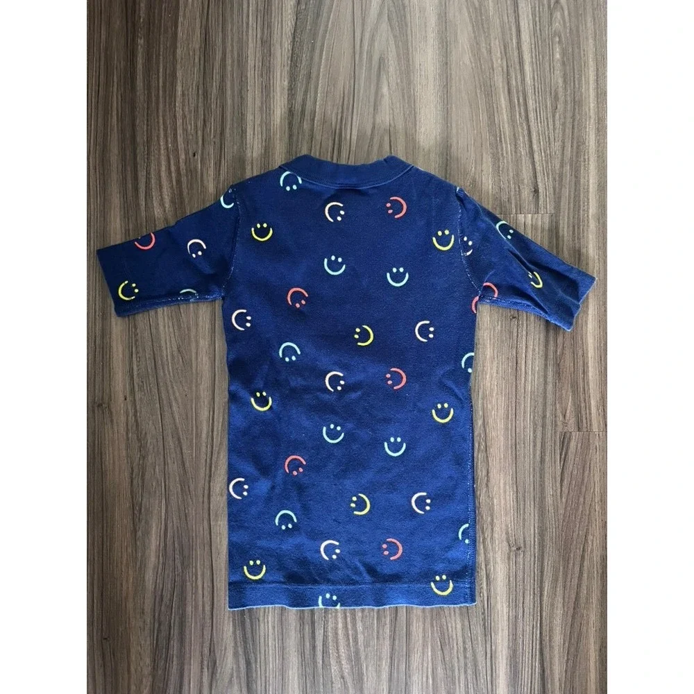 Hanna Andersson HannaJams Pajama Set Short Johns Happy Days Blue size 130/US 8